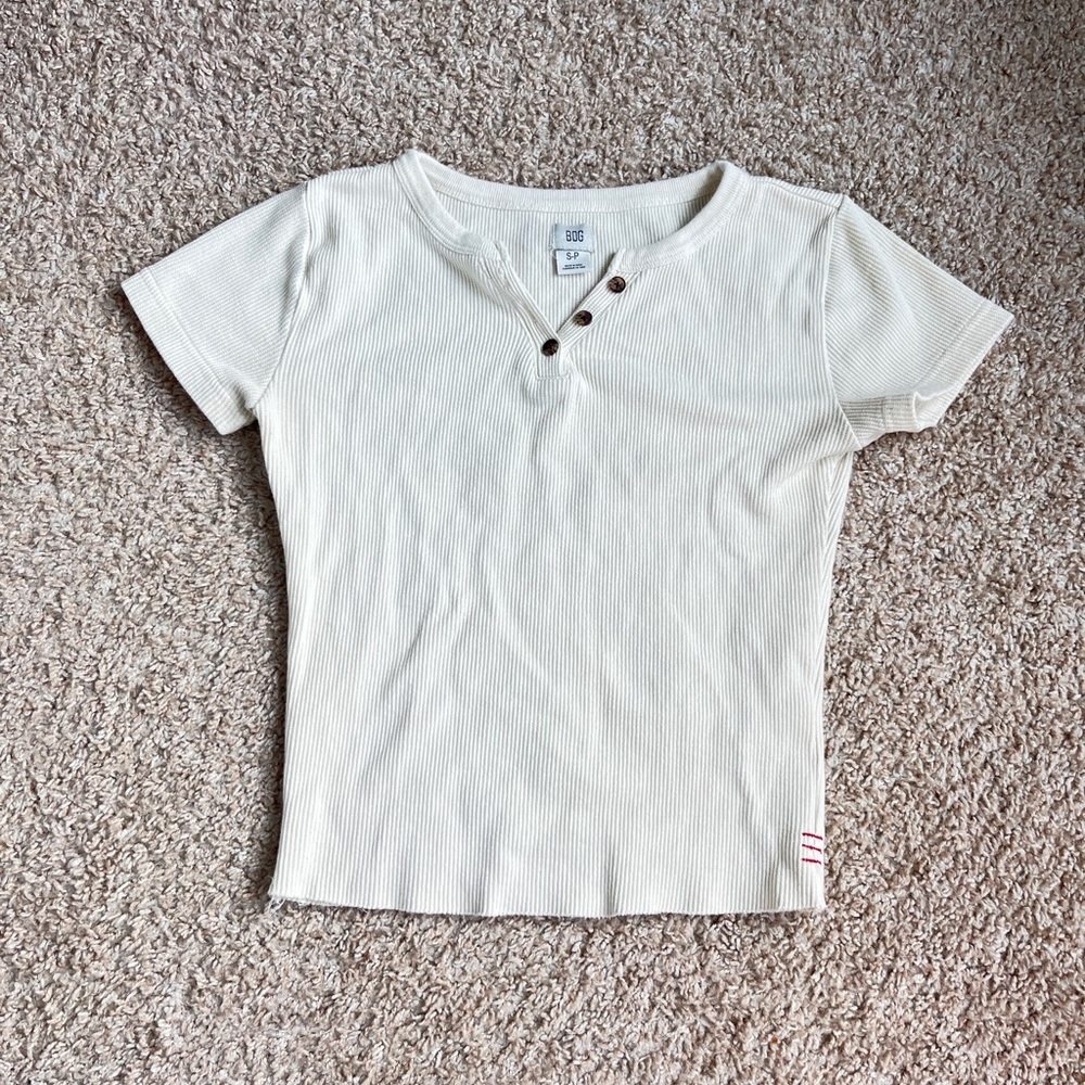 URBAN OUTFITTERS SHORT SLEEVE WAFFLE TOP
